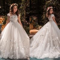 【HOT】✒∏▤ Dresses Tulle Appliques Birthday for Communion Gowns Kids Wedding