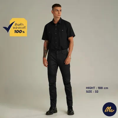 Mc Jeans กางเกงยีนส์ผู้ชาย กางเกงยีนส์ ทรงเดฟ (Slim) สียีนส์เข้ม Biker Collection MASZ174