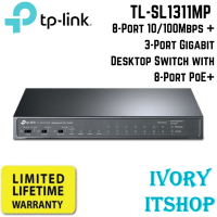 TP Link TL-SL1311MP 8-Port 10/100Mbps + 3-Port Gigabit Desktop Switch with 8-Port PoE+