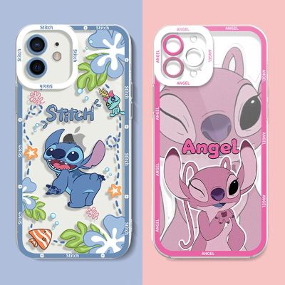 23New Disney Stitch Angel Phone Case For Iphone 14 Pro Max 13 12 11 Pro Max Mini XR XS X 8 7 6 6S Plus SE 2020 Soft Silicone Cover