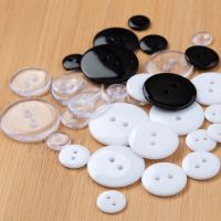 100-1000pieces 4/2holes White Black Transparent Resin Buttons for Clothing Needlework Crafts 9 10 11 15 18 20 23 25 Mm Wholesale