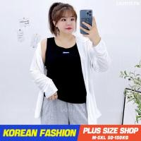 Plus size tanktop❤ เสื้อกล้ามสาวอวบ ไซส์ใหญ่ ผู้หญิง cotton ทรงหลวม คอกลม สีดำ ฤดูร้อน สไตล์เกาหลีแฟชั่น V728