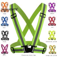 Highlight Reflective Straps Night Work Security Running Cycling Safety Reflective Vest High Visibility Reflective Safety Jacket