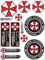 For A4 Umbrella Corporation Set Zombie Sticker Decal Pegatinas Raccoon City Car Truck Bumper Bike Helmet Notebook