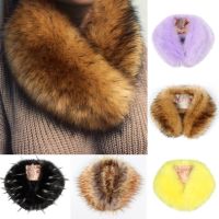 [พร้อม] ผู้หญิงแฟชั่นฤดูหนาว Faux Fox Fur Fluffy Collar ผ้าพันคอ Shawl คออุ่น Gift