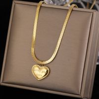 high quality Stainless Steel New Fashion Love Heart Lovers Love You More Charms Chain Choker Necklace Pendant For Women jewelry