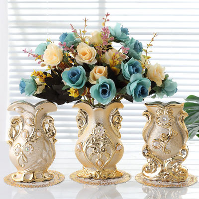 Gilt Frosted Porcelain Vase Vintage Advanced Ceramic Flower Vase For Room Study Hallway Home Wedding Decor