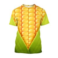 2023 3D Grain Corn Wheat Printed Men T-shirts Premium Comfort Funny Tee Shirts Vitality Streetwear Youth Alternative Clothes Boys