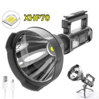 XHP50ไฟฉาย LED ที่มีกำลังไฟ8000มิลลิแอมป์ชั่วโมง/XHP70ไฟชาร์จusb ตกปลาไฟฉายสปอตไลท์กันน้ำตะเกียงตั้งแคมป์