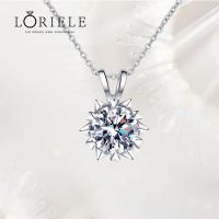 LORIELE สร้อยคอจี้รูปดาวหกแฉกเงินสเตอร์ลิง1-3 Ct สร้อยคอเพชรโมอิสซาไนต์สำหรับผู้หญิงหญิงสาว