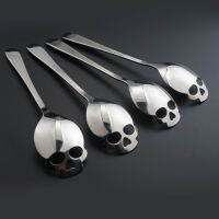 4pcslot Skull Spoon Coffee Teaspoon whipped coffee Steel Mixing Dessert Novelty Drink Tableware Kitchen Tools koffielepeltjes