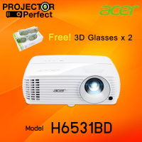 ACER H6531BD DLP Projector / Best Home Projector Full HD/1080P, Promotion Free Acer 3D Glasses 2 Pcs. รับประกันศูนย์ไทย 3 ปีเต็ม (Spec. compare to BenQ MH550, Viewsonic PX700HD)