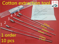 Jz JINZHONG สแตนเลสสตีล Cotton Ball Carrier Take Cotton Scroll Cotton Extraction Tool สามเหลี่ยมเจาะหัวด้าย