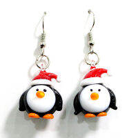 น่ารัก Handmade แก้ว Penguin Craft ต่างหูสำหรับผู้หญิง Xmas Charm Eardrop การ์ตูนสัตว์ออกแบบแฟชั่นเครื่องประดับ Accessories