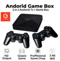 2023 กล่อง Android TV ใหม่ + GAME BOX G5 2in1 4K HD เกมคอนโซล 10,000 Retro Classic Game TV Box + Dual