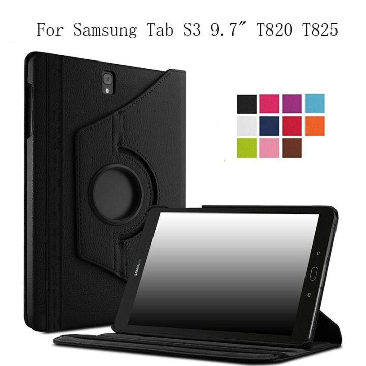 Samsung galaxy tab s3タブレットケース 9.7 SM-T820 SM-T825 t829タブレットケース 360 ° 回転および折りたたみスタンド 保護カバー
