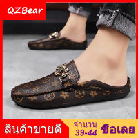 【QZBear】Korean ครึ่งรองเท้าสำหรับชายครึ่งรองเท้าแตะแบนรองเท้าแตะรองเท้าแตะรองเท้า Loafers สำหรับชาย 2019 ใหม่แฟชั่น Casual รองเท้าล่อสำหรับชาย