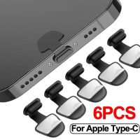 1/6PCS Charging Port Anti-Dust Dirt Plug For iPhone Samsung 20 USB Type-C Port Protector Silicone Dustplugs Cover Anti-Lost Cap