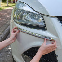 4Pcs Chrome Front Rear Car Bumper Corner Protector Guard Strips Anti Scratch Cover Anti Collision Sticker Car Decor Accessories