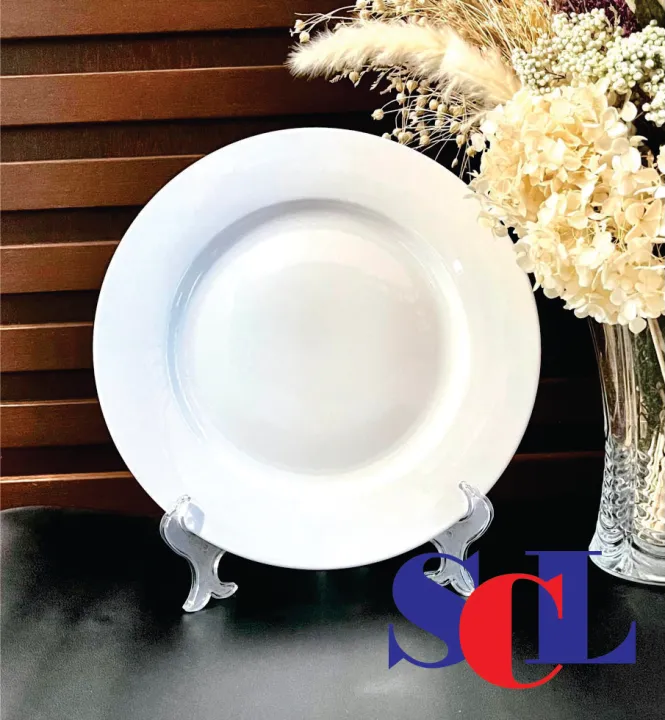 10.5 inch PURE WHITE CERAMIC DINNER PLATE RESTAURANT/CANTEEN/CATERING