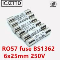 【DT】hot！ RO57 fuse BS1362 6x25mm 0.5A 1A 5A 6A 7A 8A 10A 15A 20A 25A 250V  ceramic 6x25 insurance 6x25MM 6mmx25mm