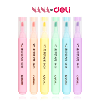 Deli ปากกาเน้นข้อความ ปากกาไฮไลท์ เน้นข้อความ ชุด 6 สี สีพาสเทล ปากกาเน้น Highlighter pen Nana Stationary