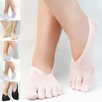 1Pair Simple Ultra-thin Toe Funny Natural Silicone Invisible Non-slip Womens Five Finger Socks Women