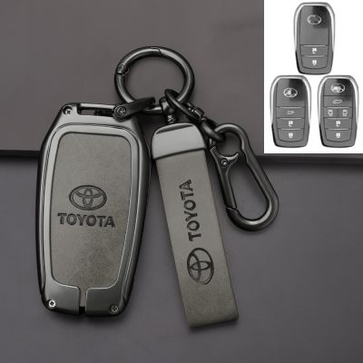รถโลหะผสมสังกะสีสำหรับปลอกใส่กุญแจ Toyota ที่ครอบกุญแจสำหรับ Toyota C-Hr Land Cruiser 200อเวนซิสออริส Corolla 2017 2018 2019 Toyota พวงกุญแจ