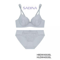 Sabina (เซตชุดชั้นใน) มีโครง ฟองน้ำไม่ดันทรง รุ่น Habpy Non Push รหัส HBDW4053SL+HUDW4053SL สีเทาอ่อน