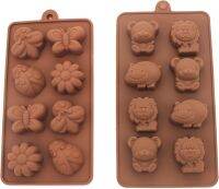 2Pcs Silicone Chocolate Mold Vehicles And Animal Shapes Mold For Making Chocolate  Waffle  Candy  Cookies Bread Cake  Cookie Accessories