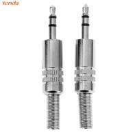 2Pcs 3.5Mm 1/8inสเตอริโอเสียงตัวผู้TRSแจ็คแบบชุบปลั๊กอะแดปเตอร์เชื่อมต่อ