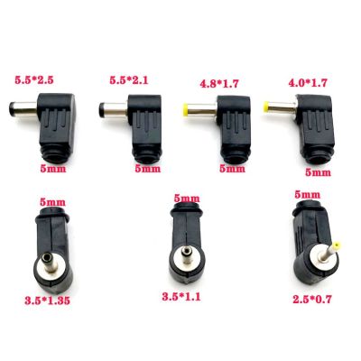5Pcs Black 2.1mm x 5.5mm 2.5mm x 5.5mm DC Power Male Plug Jack Adapter 90 Degree Male 5.5*2.1 5.5*2.5 mm DC Power Plug Connector  Wires Leads Adapters