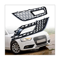 1Pair Honeycomb Mesh Fog Light Frame Air Intake Grille Fog Light Grille Automobile Replacement Parts Accessories for A4 B8.5 2013-2016