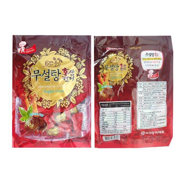 ลูกอมโสมเกาหลี-สูตรไม่มีน้ำตาล-red-ginseng-xylitol-sugar-free-250g