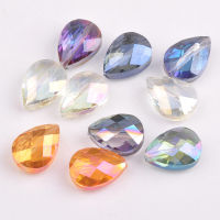 10pcs Teardrop Faceted Crystal Glass 18x13mm 24x17mm Loose Beads for Jewelry Making DIY Crafts