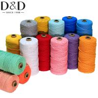 【YD】 100M/Roll 3mm Colorful Cotton Cord Rope Thread Twisted Macrame String Wedding Decoration Supply