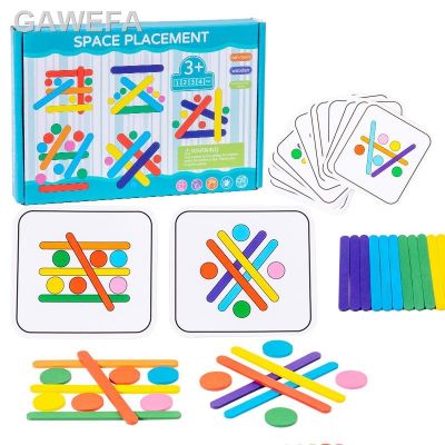 ☋ละใช้งาน✌Kayu DIY Tongkat Es Krim Teka-Teki Pelangi Anak-Anak Teka-Teki Berpikir Mainan Edukasi Montessori Permainan Memja Tantangan