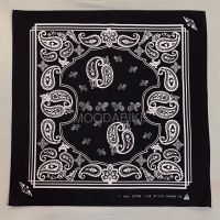 ผ้าลายวินเทจ ลายลูกน้ำสีดำ มีหลายลายให้เลือก (Bandana paisley vintage) ใช้โพกหัว พันคอ ผูกผม