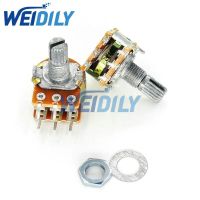 2PCS Dual Stereo Potentiometer Pot B10K 10K Linear shaft 15mm 6Pin WH148 Ohm R Amplifier High Quality WATTY Electronics