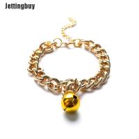 [Jettingbuy] Training Dogs Collar Cat Pets Cuban Link Thick Chain Necklace Gold 6/8/10inch