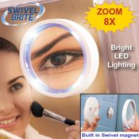 Swivel brite 360 กระจกแต่งหน้า กระจกมีไฟ 360 องศา ซูม 8 เท่า พร้อมไฟ LED