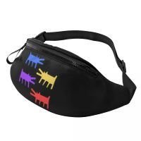 Modern Art Keith Dog Fanny Pack Women Men Casual Geometric Abstract Crossbody Waist Bag for Running Phone Money Pouch Running Belt