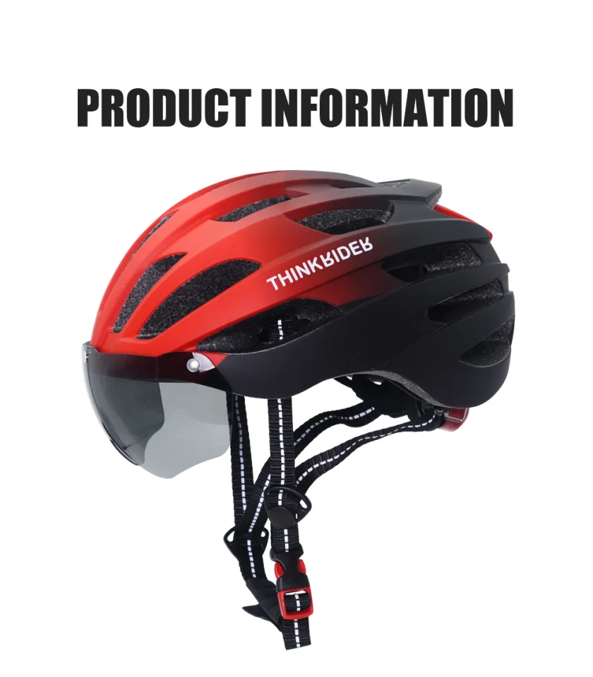 shinmax bicycle helmet with safety led light