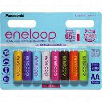 eneloop ถ่านชาร์จ AA ประจุ 2000 8 ก้อน tropical colours