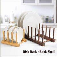 Dish Storage Rack Kitchen Tableware Drain Rack Pine 6 Grid Shelf