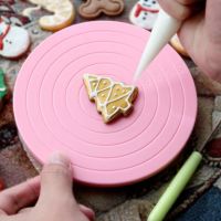 【hot】☇☇☬  14cm Decorating Rotating Turntable Display Icing Baking Cookies Pink Tools New