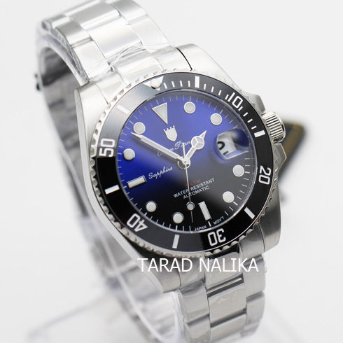 นาฬิกา-olym-pianus-automatic-submariner-sapphire-899832ag-423-gen-ii-ขอบเซรามิคดำ-หน้าทูโทนดำน้ำเงิน