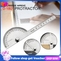 GozeeMagic สแตนเลสใหม่0-180โปรแทรคเตอร์องศาไม้ฉากโรตารี่เครื่องมือวัด1Pc 0-180 degree angle protractor