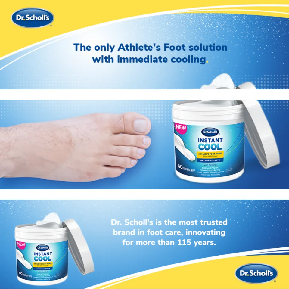 Dr. Scholl's Instant Cool Athlete's Foot Wipes - 60 ct