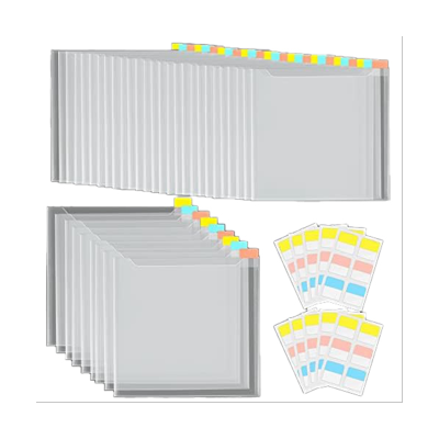 36 PCS Scrapbook Paper Storage with 60PCS Sticky Index Tabs for Holding 6X6Inch Scrapbook Paper